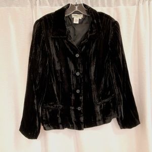 Coldwater Creek Black Crushed Velvet Jacket, Size M